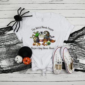 Funny Halloween Hocus Pocus Witch Shirt, This Witch Needs Coffee Shirt